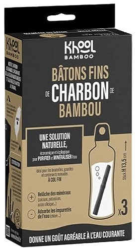 KHOOL BAMBOO - Made in FRANCE - 3 bâtons fin de charbon de bambou français