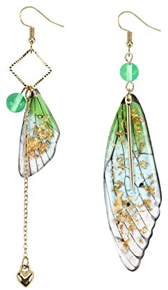 Schmetterlingsflügel Ohrringe Damen Ohrringe Fee Schmetterling Flügel Ohrringe Lange Fee Ohrringe Schmuck Für Frauen Damen green