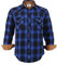 Coevals Club Chemise Flanelle Homme Chemise de bûcheron Homme Manches Longues Carreaux Boutons-Pression Coton avec Poche Coupe Normale Chemise décontractée(Bleu Noir 3# M)