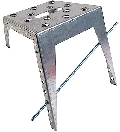 DOLLE Hangstufe 20 x 20 cm, Stahl verzinkt, für Hänge bis 45° | Böschungstritt für Hangtreppe, Griffmulde, gelochte griffige Trittfläche, verzinkter Stahl, Moniereisen inklusive