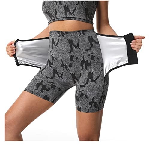 EKSED Shaper-Hose für Damen, Taillentrainer, Sauna-Anzug, Sweat-Shapewear-Shorts mit Bauchkontrolle