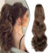 Dcbaboo Pferdeschwanz Haarteil Zopf Extension mit Klammer Wellige Lang Ponytail Extensions Haarverlängerung Clip Synthetik Gewellte Pferdeschwanz Haarextension Zopf, 45cm Dunkelbraun & Hellbraun