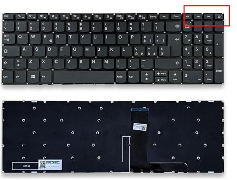 UP PARTS® Teclado italiano compatible con Lenovo para Notebook Lenovo Ideapad V15-ADA 82C7 V15-IIL 82C5 SN20N0459116 V15-ADA (Type 82C7) V15-IIL (Type 82C5) V15-IKB (Type 81YD) Color Grey
