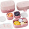 TUSEASY Fiambrera Infantil - Bento Lunchbox Comida a Prueba de Fugas para Niños Colegio - Loncheras con Compartimento y Cubiertos - Sin BPA - Apto para Microondas y Lavavajillas - 860 ml - Rosa