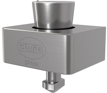 Amig - Cerradura Cuadrada para Puertas Enrollables - Para Puertas Oscilantes - Latón Macizo y Cromado Brillo - Vástago de acero inoxidable y 3 llaves de puntos - Incluye Tornillería