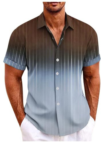 LAOSU Chemise Hommes Casual Vacances Eté Plage Chemise,Chemise Homme Col Boutonné,Chemise Col Mao Homme Lin,Chemise Tendance Homme,Chemise Blanche en Lin pour Homme,Chemise Homme Coupe Droite