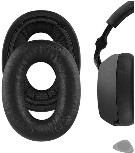 Geekria Elite - Almohadillas de repuesto de piel de oveja para auriculares Bowers & Wilkins B&W PX7, almohadillas para los oídos, piezas de reparación (negro)