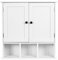 leomark Armario de Pared con 3 estantes pequeños, Gabinete Meghan Universal Blanco, Armario Multiusos - Dim: 58 cm (Alto) - Mueble de baño - Armario para salón, Cocina, Pasillo