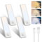 Libtit 15CM Under Cabinet LED Kitchen Light, USB Rechargeable Motion Sensor, 3000K-6500K Dimmable, Wireless Shelf Lighting for Stairs, Hallway, Garage, 4 Pack