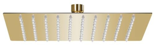 Homgoday Pommeau de douche effet pluie en acier inoxydable 20 x 20 cm carré doré