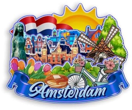 Quwsne Refrigerator Magnet Amsterdam Netherlands Fridge Magnet City Travel Souvenirs Tourist Gifts 3D Classic Landmarks Handmade Crafts Home Decoration -1971