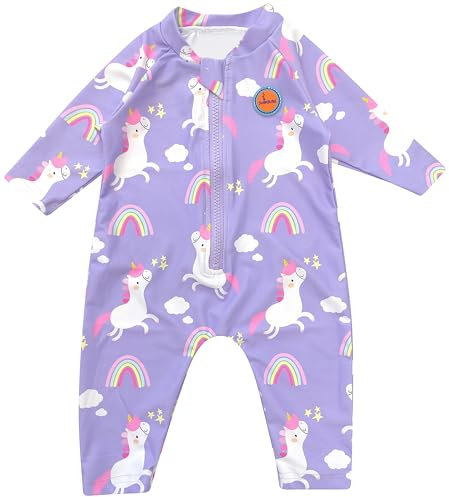 Swimbubs Baby UV Swimsuit Boys Sunsuit Swimwear Girls Sun Protection Rash Guard Vest Toddler UPF50 Wetsuit (2-3 Years, Purple Unicorn)