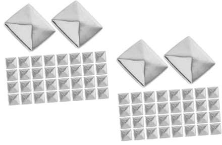 IWOWHERO 2 Sets 10 X 10 Cm Silberfarbene Pyramidennieten Flache Rückseite Aus Metall Für Bastelgürtel Zubehör Schmuckherstellung 100 Stück * 2