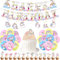 Unicorn Birthday Party Kit for Girls Kids - Magical Fantasy Decor Set with Banner, Hanging Swirls, Balloons & Cake Toppers | Complete Birthday Party Supplies for Unicorn-Themed Celebrations