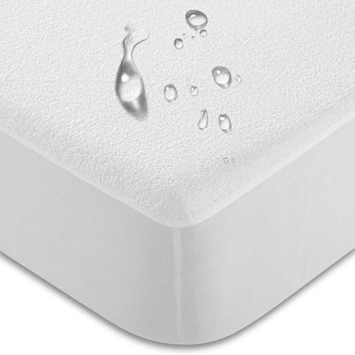 Protector Colchon Rizo Impermeable Antialergico para Cama de 90/105 / 135/150, 100% Poliéster, Cubre Colchon Fabricado en España Funda Cubrecama (Cama 90)