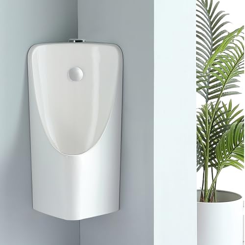 Gtzly Urinal, Eck-Urinale for MäNner, Auslaufsicher, Top-Sensor-Design, Keramik-Urinale, Smart-Sensor, Auslaufsicheres Nacht-Urinal for MäNner-Badezimmer