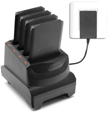 4-Slot Battery Charging Cradle Kit for Zebra TC53 TC58 TC73 TC78 Barcode Scanners | Compatible with BT-000442 Battery - Charger Station with Adapter SAC-NGTC5TC7-4SCHG