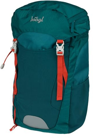 Baagl Rucksack für Kinder – Stylischer Wanderrucksack für Jungen & Mädchen – Ultraleicht Outdoor Kinderrucksack Tracker für Schule & Ausflüge mit Brust- & Hüftgurt, 14 l (Verde)