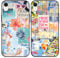 Phoona 2 Pack Cute Case for iPhone XR 6.1, European Collage Preppy Summer Girly Design Pattern for Girls Women, Slim Soft Silicone Shockproof Bumper Protector Cover, Blue 03