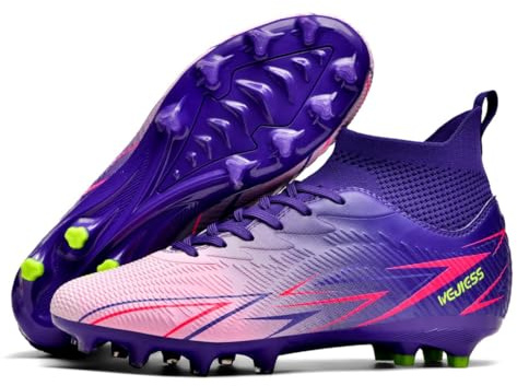 Xinghuanhua Herren Fußballschuhe AG Kunstrasen Sportschuhe Schwarz Weiß Violett