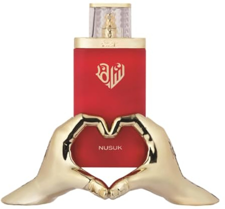 Nusuk Saher Eau de Parfum pour femmes - 100ml | Parfum de luxe longue durée avec des notes de pomme, de jasmin, de rose et de vanille | Parfum élégant et sophistiqué pour femmes
