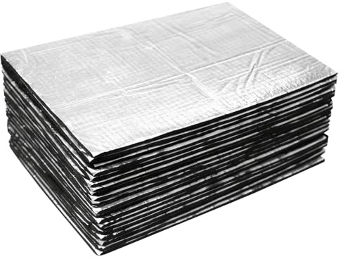 Lot de 20 Plaque Isolante Thermique Voiture Isolation Phonique Auto-adhésif | 250x180x5mm Alubutyle Tapis de Voiture, Anti-Vibrations Ignifuge Imperméable, Coupe libre