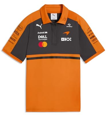 PUMA McLaren F1 2026 Damen Team Poloshirt | Damen 2026 Team Polo mit Kragen, Alle neuesten McLaren Formel-1-Team- und Partnerlogos