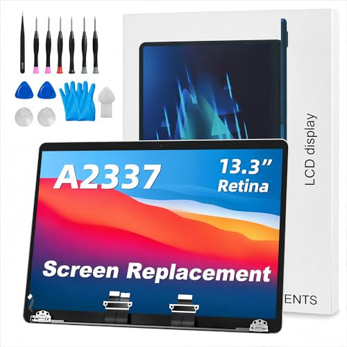JYYSCRN A2337 - Pantalla de repuesto A2337 LCD para MacBook M1 Air de 13 pulgadas 2020 año 2560x1600 LCD de repuesto completo para EMC 3598 MGN63 gris espacial