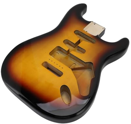 E-Gitarre Korpus, Hochwertiges Pappelholz mit Sunburst-Finish, ST Gitarrenkorpus Vorgebohrte Löcher, for Gitarrenbauer, DIY-Enthusiasten und Reparaturwerkstätten