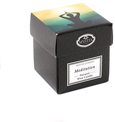 Mystix London | Meditation - Scented Candle Small 8cl | Best Aroma for Home, Kitchen, Living Room and Bathroom | Perfect as a Gift | Reusable Glass Jar