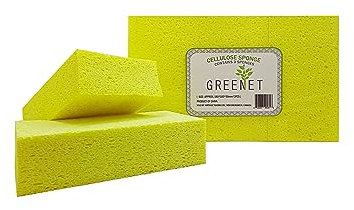 Greenet Large Cellulose Multi-Use-Peeling-Schwamm, Autowaschanlage, Küche, Reinigungsschwamm, Packung mit 3 , Länge 7,5 Zoll, Breite 3,9 Zoll, Höhe 1,9 Zoll, Gelb, Umweltfreundlich Biologisch abbaubar