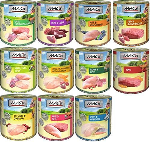 MACs Mac´s Katze Sparpaket | 48 x 400g | Sorten frei wählbar | Nassfutter gratis Katzenspielzeug