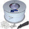 1STec 200m of Genuine BT CW1308 4 Core 2 Twisted Pair Telephone or FTTC Broadband Extension Wire + 2 Grommets + IDC Insertion Tool + 3.5mm Clips + Printed Colour Code Instructions (200 Metre, White)