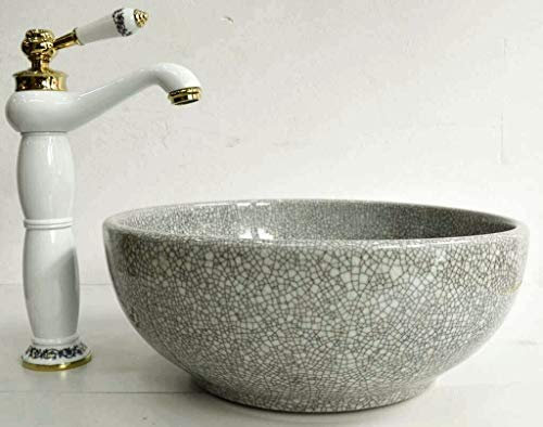 Lavandino da bagno in ceramica, 35 cm, grigio