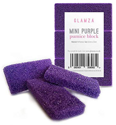Glamza Fuß-Bimsstein-Schwamm, Hornhaut-Peeling, Stein, entfernt Hornhaut, Pediküre, 4 Stück