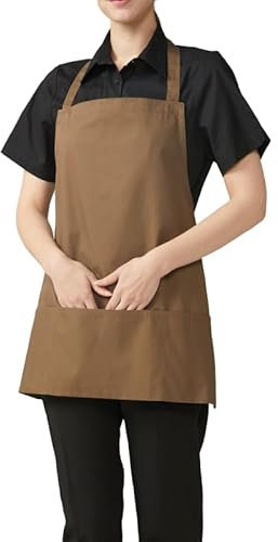 MISEMIYA - DELANTAL CON PETO DELANTAL MUJER DELANTAL HOGAR LIMPIEZA FRUTERIA LAVAPLATOS SUMILLER MAITRE DE VINOS - Ref.865 - Marrón