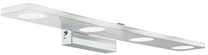 EGLO LED Wandlampe Cabus, Wandleuchte, LED Spiegelleuchte aus Metall und satiniertem Kunststoff, Badezimmer Lampe in Chrom, LED Feuchtraumleuchte warmweiß, IP44, L 58 cm