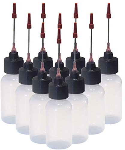 10-1oz Plastic Squeeze Bottles 1.5 Stainless Applicators