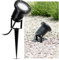 SSC-LUXon LED Gartenleuchte Strahler mit Erdspieß für außen in schwarz - mit 3W GU10 LED neutralweiß - Rasenstrahler Kopf schwenkbar