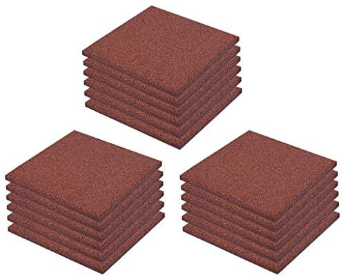 vidaXL 18x Piastrelle Anticaduta in Gomma Rosse Pavimento Tappeto Parco Giochi