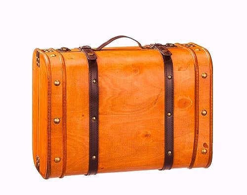 Holzkoffer Schatzkiste Deko Koffer Holz 45 x 33 x 23 cm