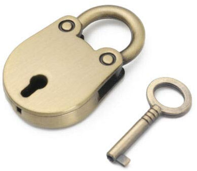 Vogueing Tool Small 1 Key Lock, 1pcs Vintage Antique Padlocks Mini Lock with Key for Jewelry Box Storage Box Diary Book(Bronze)