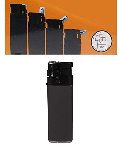 Feuerzeug Modell Sidekick Rubber Black als Normal- oder Pfeifenfeuerzeug 3-Fach verstellbar 0, 45, und 90 Grad seidige Soft Touch Oberfläche (Black Rubber - 1 Feuerzeug)