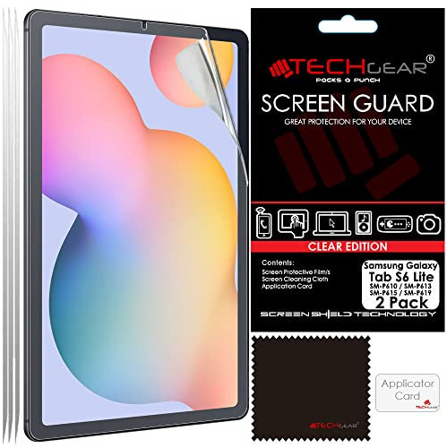Techgear, confezione da 2 pellicole proteggi schermo per Galaxy Tab S6 Lite da 10,4 (SM-P610 / SM-P615), ultra trasparenti, progettate per Samsung Galaxy Tab S6 Lite 10.4
