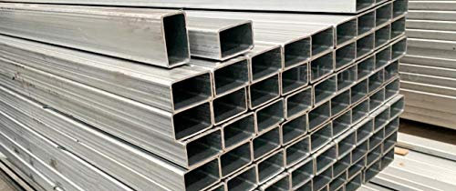 Tubolare rettangolo in ferro zincato. Lunghezza 3 metri circa. Taliani Ferro (Sezione 50x30x2 mm)