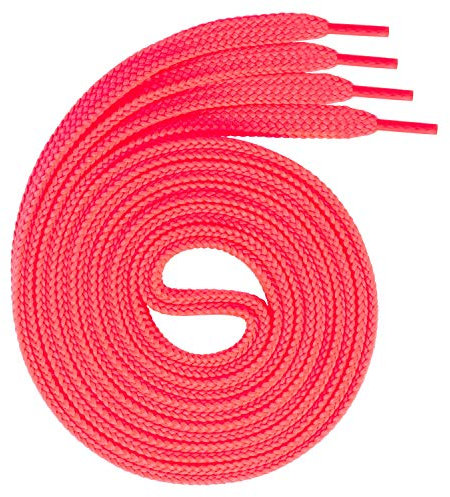 Swissly 1Paar Flache Schnürsenkel für Sneaker und Sportschuhe - sehr reißfest - ca. 7,0 mm breit aus 100% Polyester, Farbe: neon.pink Länge: 60cm