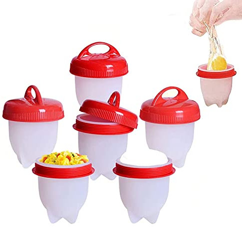 Cuit Oeufs, Lot de 6 Cuiseurs à Œufs en Silicone Sans Coquille Sans Bpa, Pocheuse Rapide pour Gadgets de Cuisine, Faire Bouillir Des Oeufs Sans Le Coque