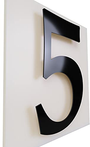 Ziffern für das Haus/Hausnummer 30cm Aluminium glänzend schwarz (5)