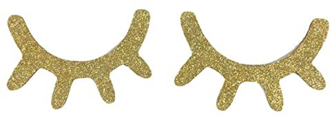 Anawakia 3D Holz Wimpern Wandtattoo, 3D Holz Wimpern Wandtattoo Sticker für Babyzimmer Kinderzimmer Wanddekoration (Gold)