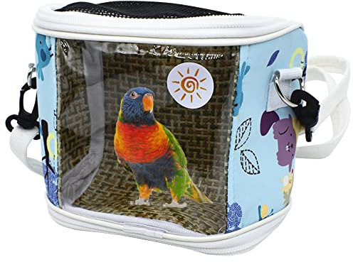 Papageien-Vogel Reisetasche,Bird Travel Cage, Portable Adjustable Travel Parrot Cage Breathable Pet Birds Bag Walking HikingTransport Bag for Bird Parrot Hamster Small Animals